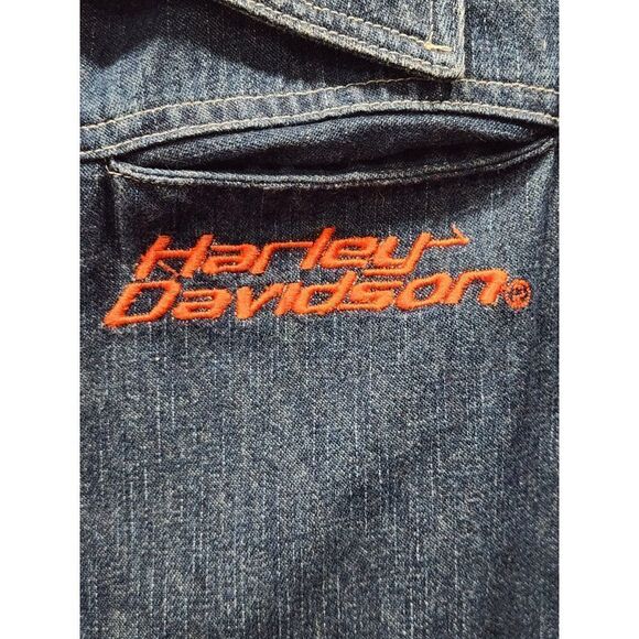 Harley Davidson Boys Denim Button Up Long Sleeve Logo Shirt Jacket, XL/20 - Picture 4 of 12
